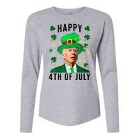 Happy 4th Of July Joe Biden St Patrick's Day Funny Womens Cotton Relaxed Long Sleeve T-Shirt