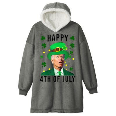 Happy 4th Of July Joe Biden St Patrick's Day Funny Hooded Wearable Blanket