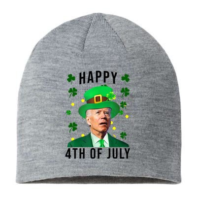 Happy 4th Of July Joe Biden St Patrick's Day Funny Sustainable Beanie