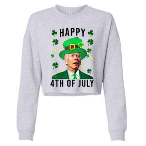 Happy 4th Of July Joe Biden St Patrick's Day Funny Cropped Pullover Crew