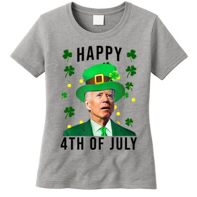 Happy 4th Of July Joe Biden St Patrick's Day Funny Womens T-Shirt