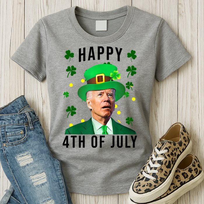 Happy 4th Of July Joe Biden St Patrick's Day Funny Womens T-Shirt