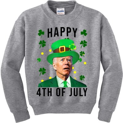 Happy 4th Of July Joe Biden St Patrick's Day Funny Kids Sweatshirt
