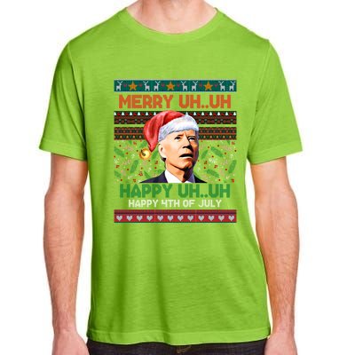 Happy 4th Of July Joe Biden Merry Uh Uh Ugly Christmas Gift Adult ChromaSoft Performance T-Shirt