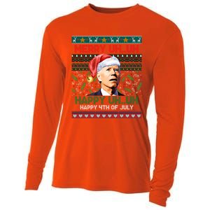 Happy 4th Of July Joe Biden Merry Uh Uh Ugly Christmas Gift Cooling Performance Long Sleeve Crew