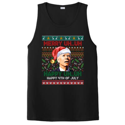 Happy 4th Of July Joe Biden Merry Uh Uh Ugly Christmas Gift PosiCharge Competitor Tank