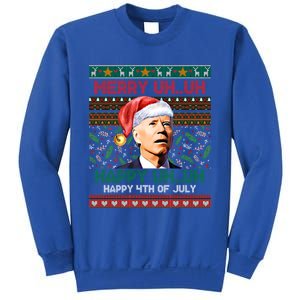 Happy 4th Of July Joe Biden Merry Uh Uh Ugly Christmas Gift Sweatshirt