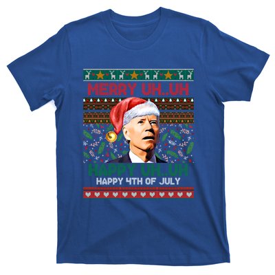 Happy 4th Of July Joe Biden Merry Uh Uh Ugly Christmas Gift T-Shirt