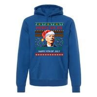 Happy 4th Of July Joe Biden Merry Uh Uh Ugly Christmas Gift Premium Hoodie