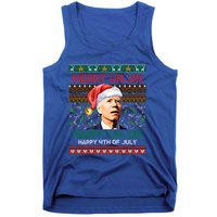 Happy 4th Of July Joe Biden Merry Uh Uh Ugly Christmas Gift Tank Top