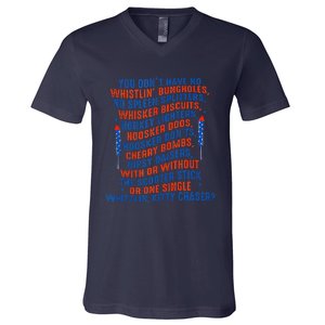 Happy 4th Of July Merica Funny American Flag V-Neck T-Shirt