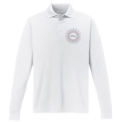 Happy 4th Of July Performance Long Sleeve Polo