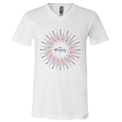 Happy 4th Of July V-Neck T-Shirt