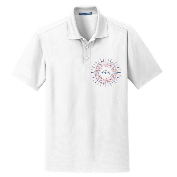 Happy 4th Of July Dry Zone Grid Polo