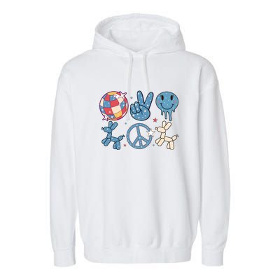 Happy 4th Of July Retro Gift Garment-Dyed Fleece Hoodie