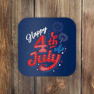 Happy 4th Of July Cool Independence Day Patriotic American Coaster