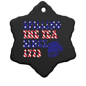 Happy 4th Of July Independence Day Spilling Tea Since 1773 Ceramic Star Ornament