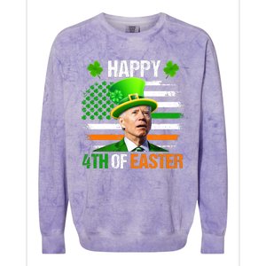 Happy 4th Of Easter Joe Biden St Patricks Day Leprechaun American Flag Colorblast Crewneck Sweatshirt