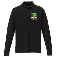 Happy 4th Of Easter Joe Biden St Patricks Day Leprechaun American Flag Performance Long Sleeve Polo