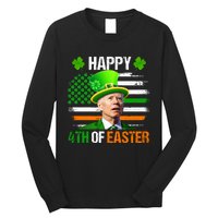 Happy 4th Of Easter Joe Biden St Patricks Day Leprechaun American Flag Long Sleeve Shirt