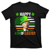 Happy 4th Of Easter Joe Biden St Patricks Day Leprechaun American Flag T-Shirt