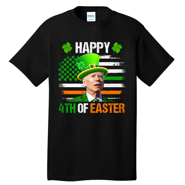 Happy 4th Of Easter Joe Biden St Patricks Day Leprechaun American Flag Tall T-Shirt