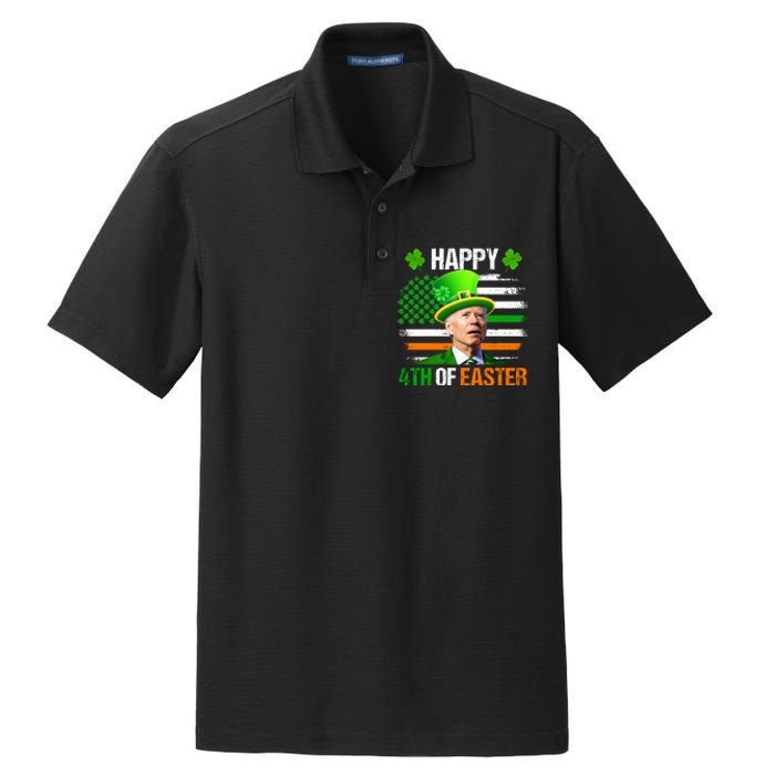 Happy 4th Of Easter Joe Biden St Patricks Day Leprechaun American Flag Dry Zone Grid Polo