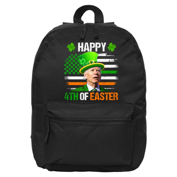 Happy 4th Of Easter Joe Biden St Patricks Day Leprechaun American Flag 16 in Basic Backpack