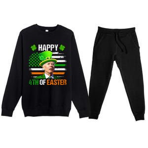 Happy 4th Of Easter Joe Biden St Patricks Day Leprechaun American Flag Premium Crewneck Sweatsuit Set