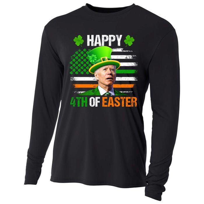 Happy 4th Of Easter Joe Biden St Patricks Day Leprechaun American Flag Cooling Performance Long Sleeve Crew