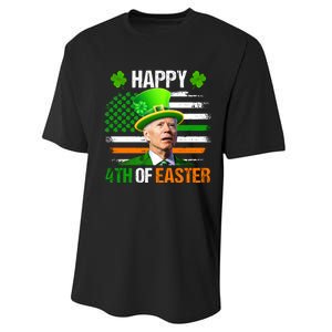 Happy 4th Of Easter Joe Biden St Patricks Day Leprechaun American Flag Performance Sprint T-Shirt