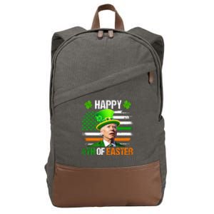 Happy 4th Of Easter Joe Biden St Patricks Day Leprechaun American Flag Cotton Canvas Backpack