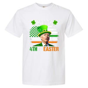 Happy 4th Of Easter Joe Biden St Patricks Day Leprechaun American Flag Garment-Dyed Heavyweight T-Shirt