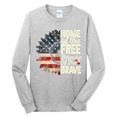 Happy 4th Of July Sunflower Tall Long Sleeve T-Shirt