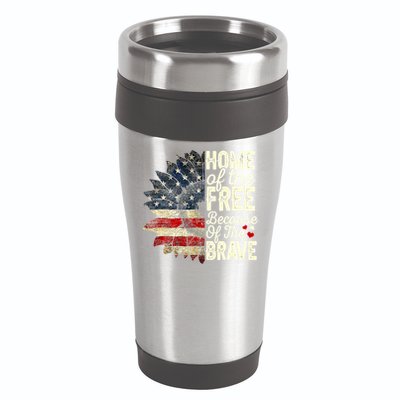 Happy 4th Of July Sunflower 16oz Travel Tumbler