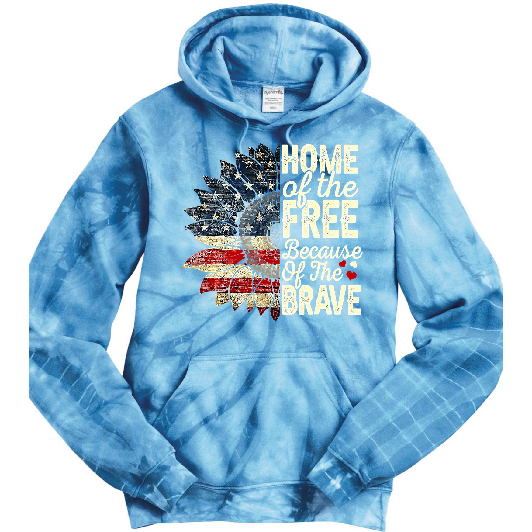 Happy 4th Of July Sunflower Tie Dye Hoodie