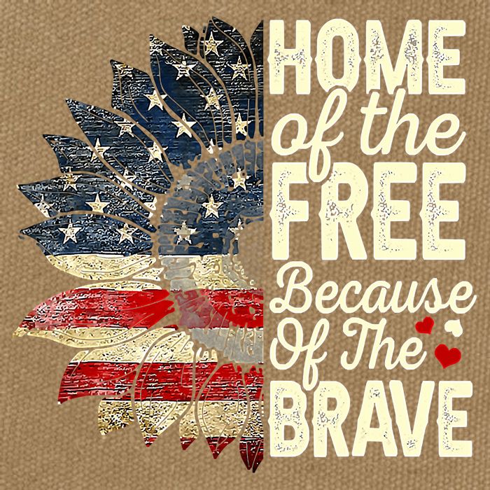 Happy 4th Of July Sunflower Cotton Canvas Backpack