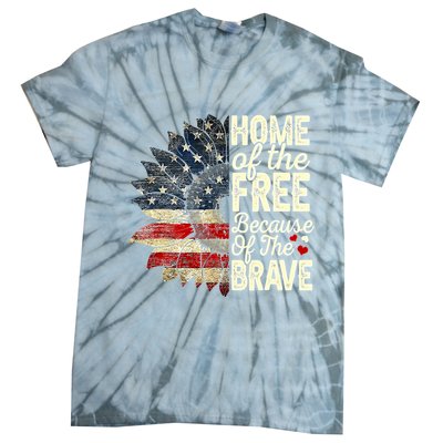 Happy 4th Of July Sunflower Tie-Dye T-Shirt
