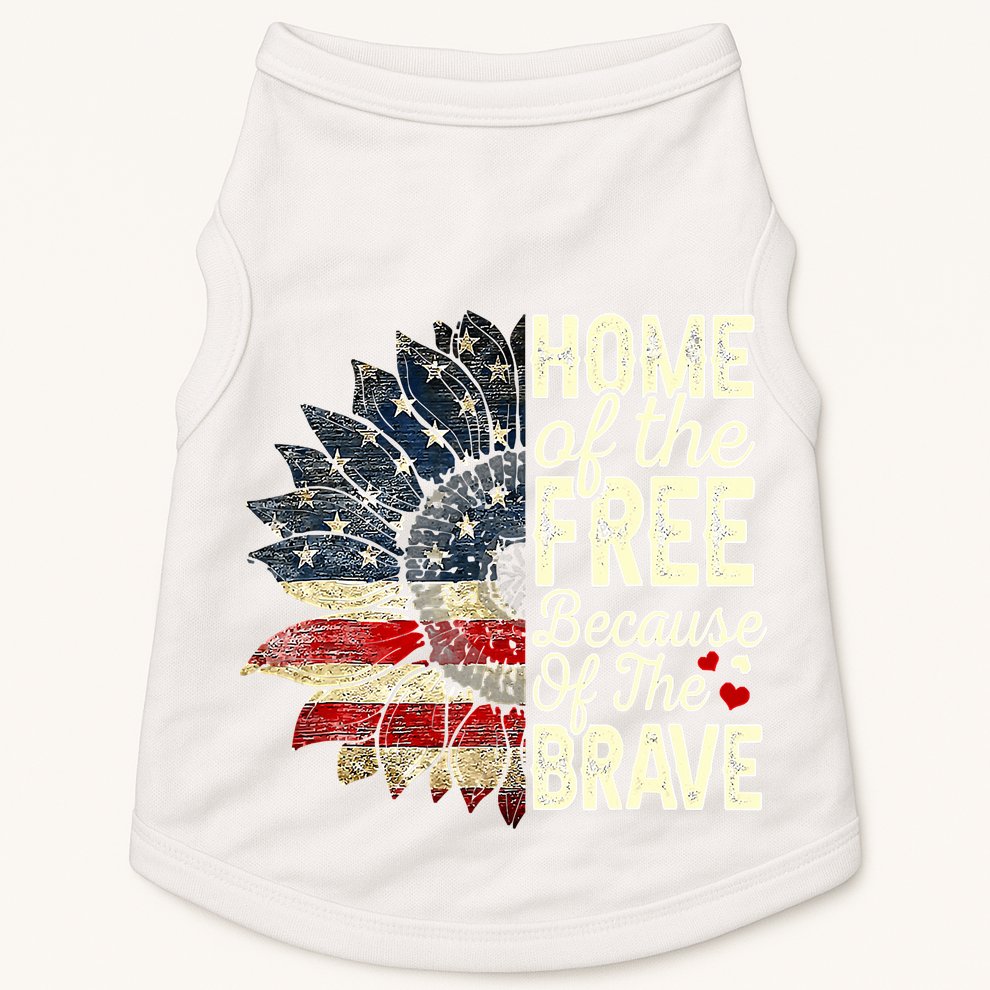 Happy 4th Of July Sunflower Doggie Tank