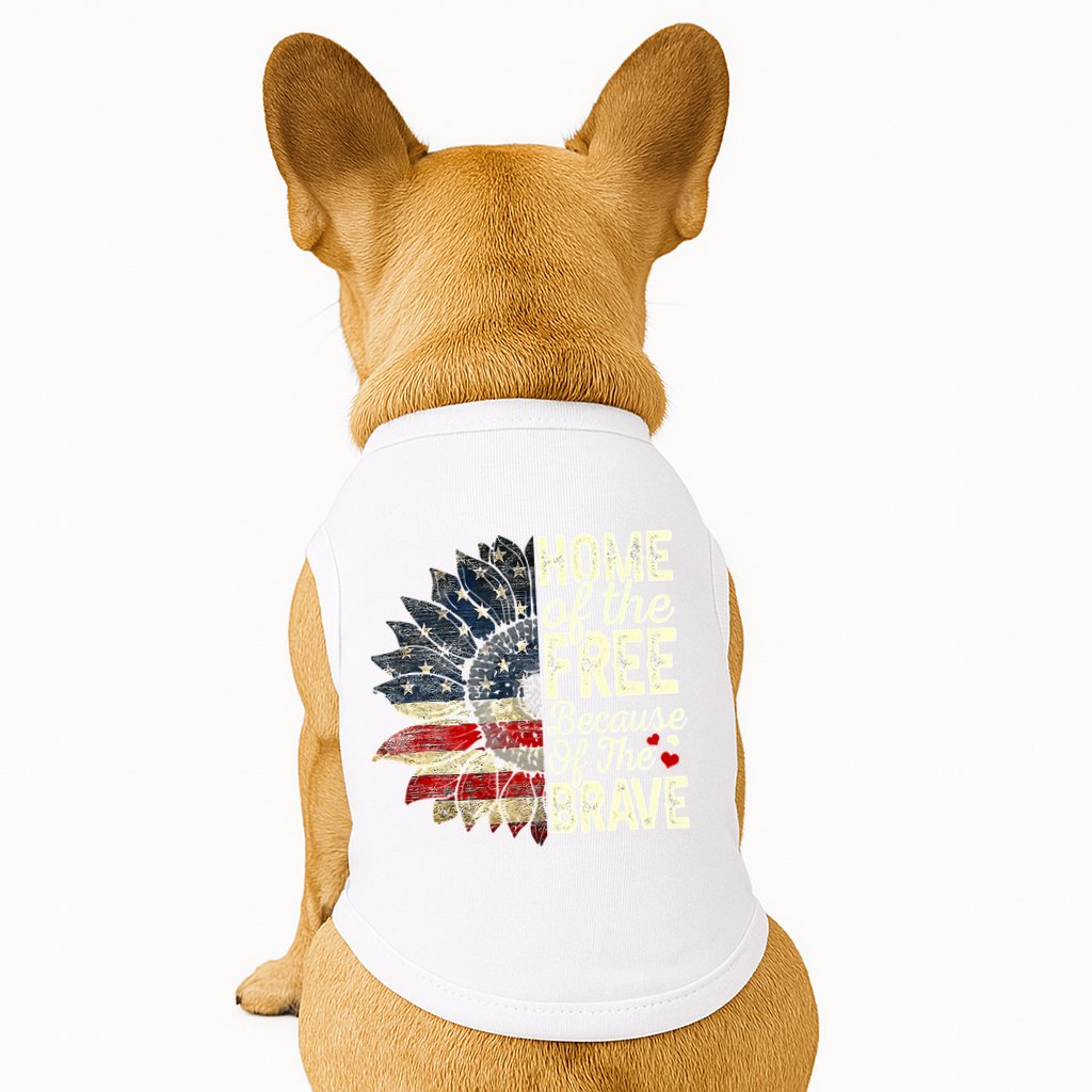Happy 4th Of July Sunflower Doggie Tank