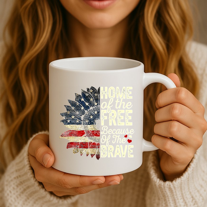 Happy 4th Of July Sunflower Mug