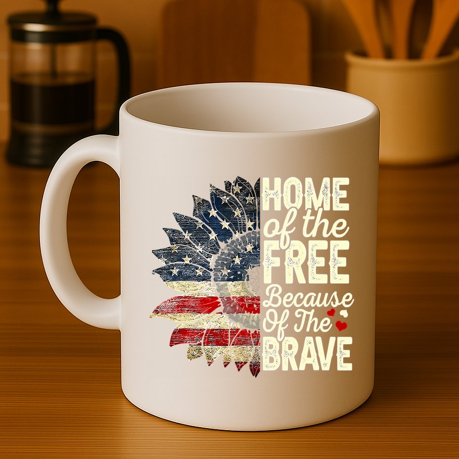 Happy 4th Of July Sunflower Mug