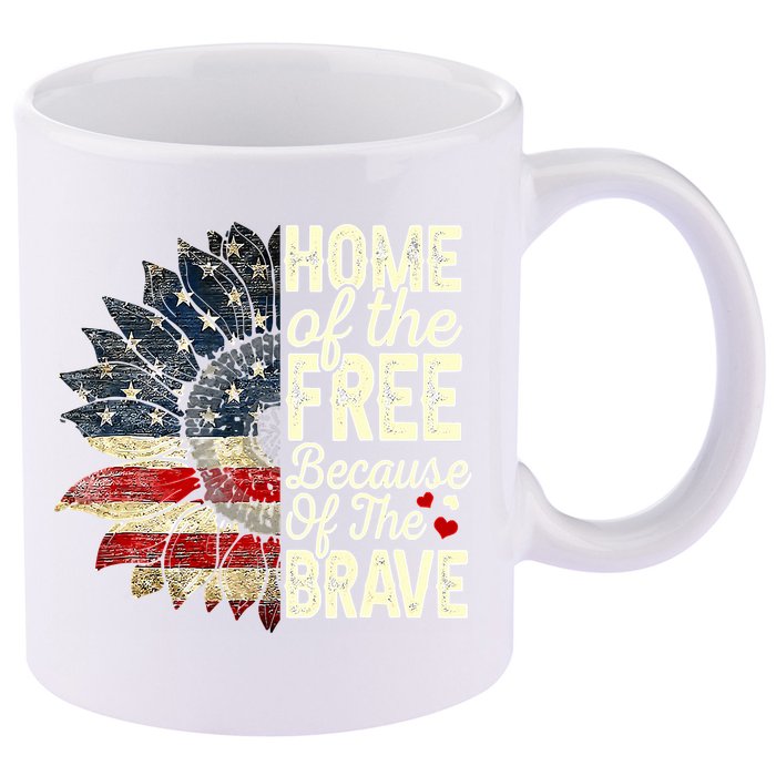 Happy 4th Of July Sunflower 11oz C Handle Ceramic Mug