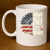 Happy 4th Of July Sunflower 11oz C Handle Ceramic Mug