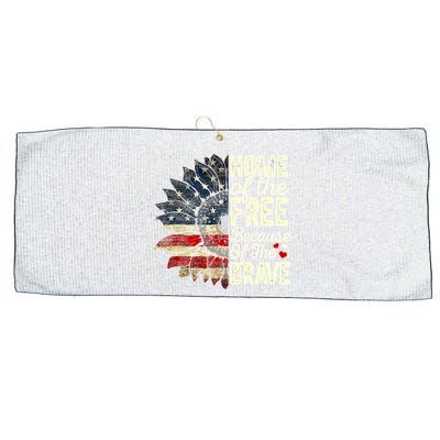 Happy 4th Of July Sunflower Large Microfiber Waffle Golf Towel