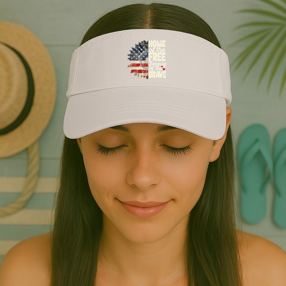 Happy 4th Of July Sunflower Visor