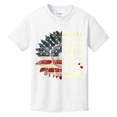 Happy 4th Of July Sunflower Kids T-Shirt
