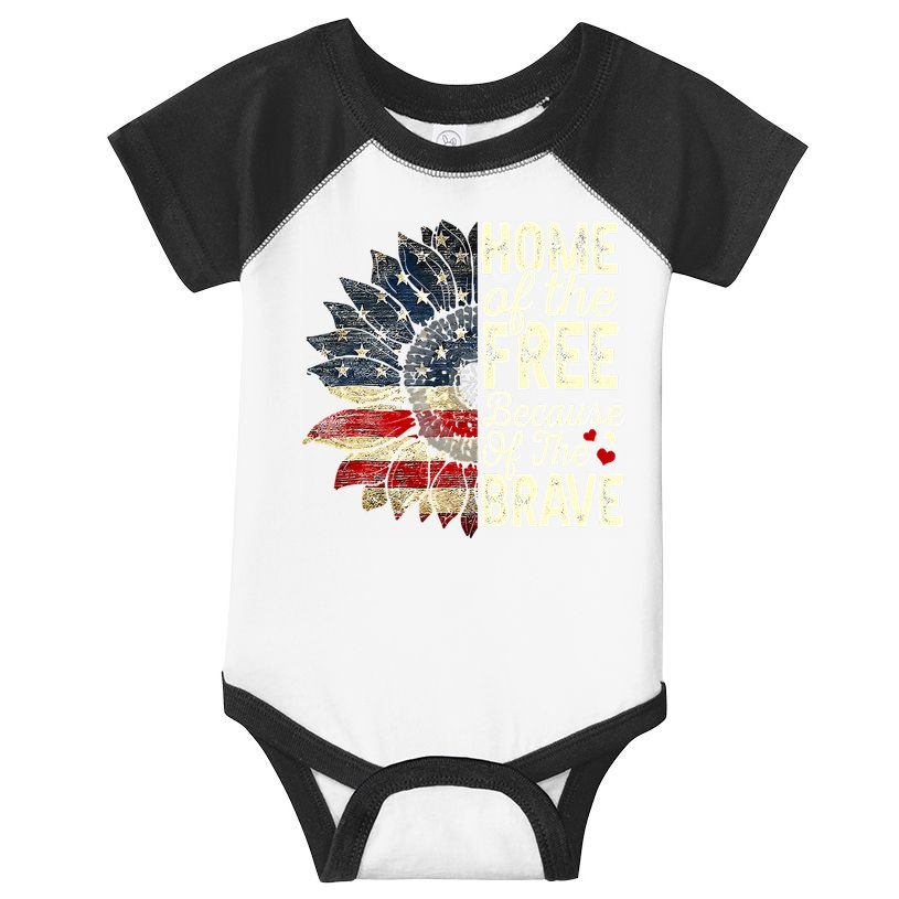 Happy 4th Of July Sunflower Infant Baby Jersey Bodysuit