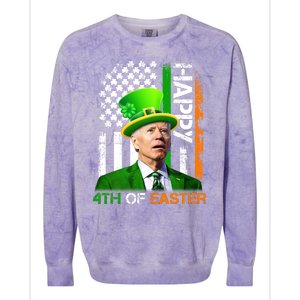 Happy 4th Of Easter Joe Biden St Patricks Day Leprechaun American Flag Colorblast Crewneck Sweatshirt