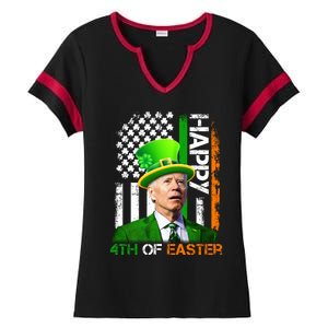 Happy 4th Of Easter Joe Biden St Patricks Day Leprechaun American Flag Ladies Halftime Notch Neck Tee